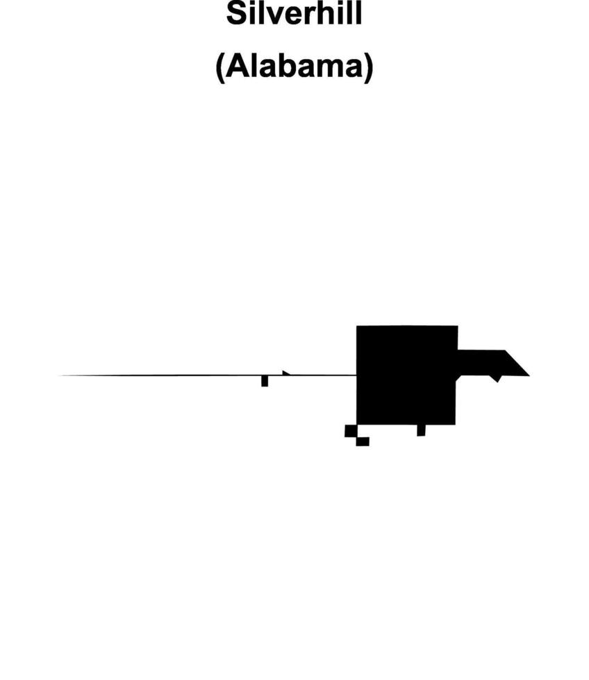 Silverhill, Alabama blank outline map vector