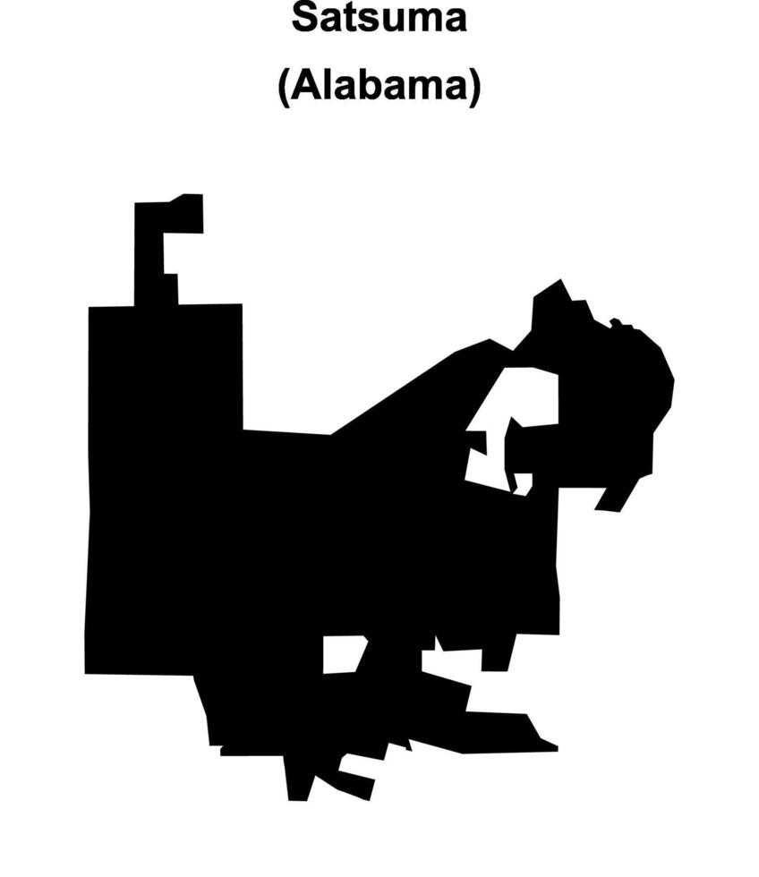 Satsuma, Alabama blank outline map vector