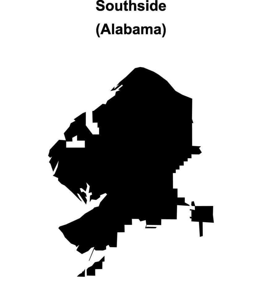 Southside, Alabama blank outline map vector