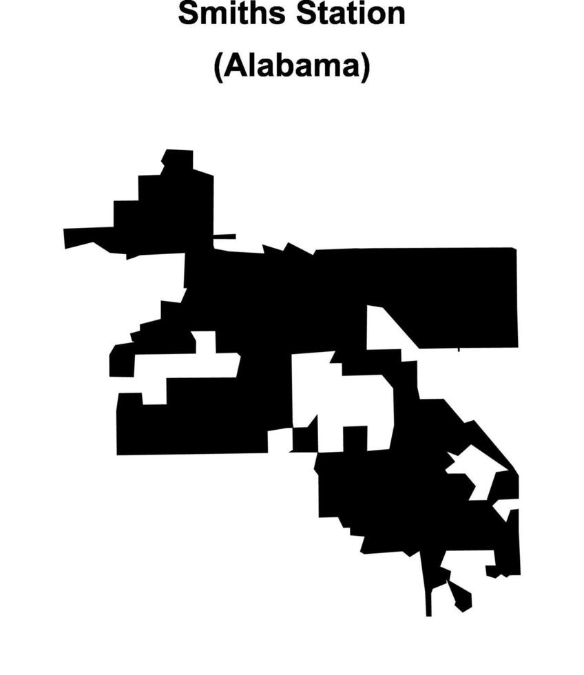 Smiths Station, Alabama blank outline map vector