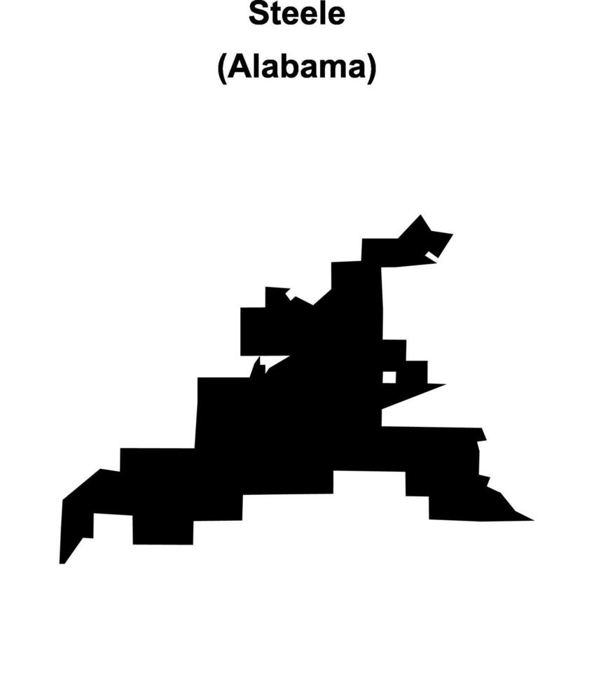 Steele, Alabama blank outline map vector