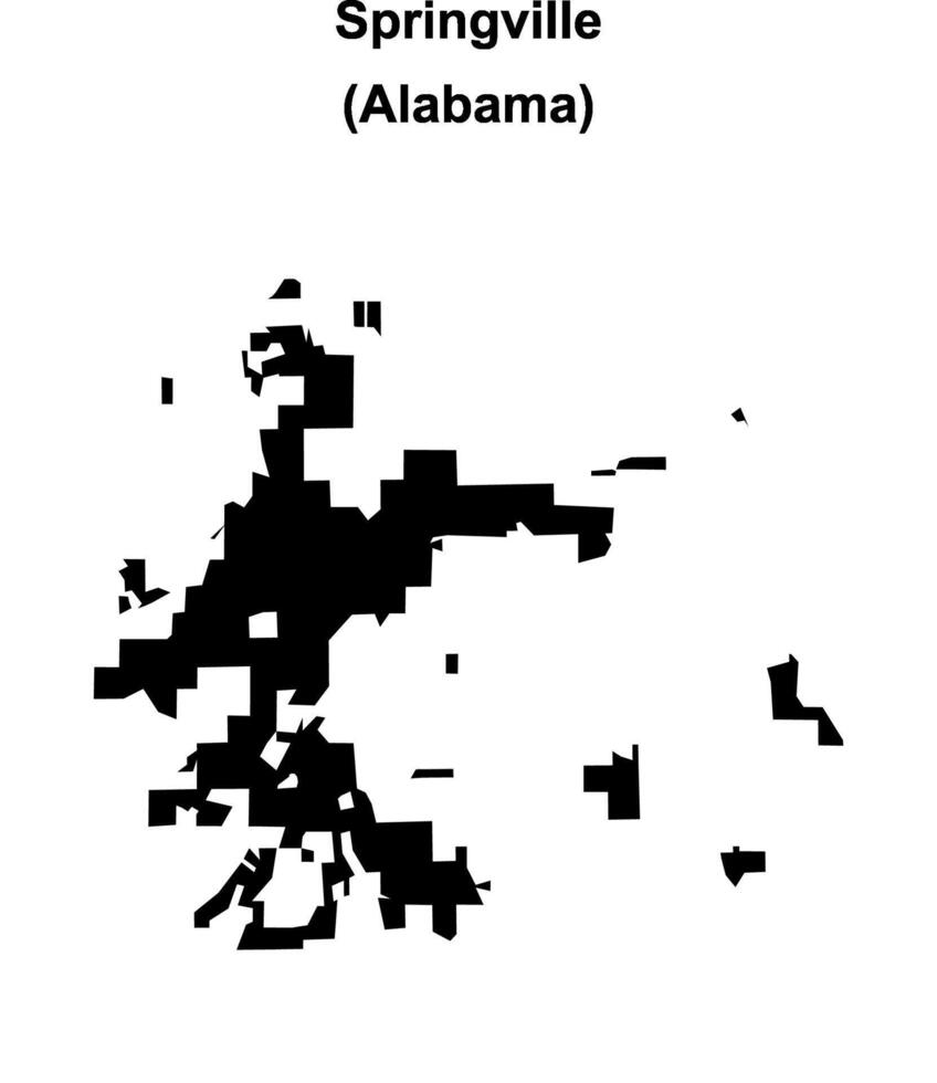 Springville, Alabama blank outline map vector