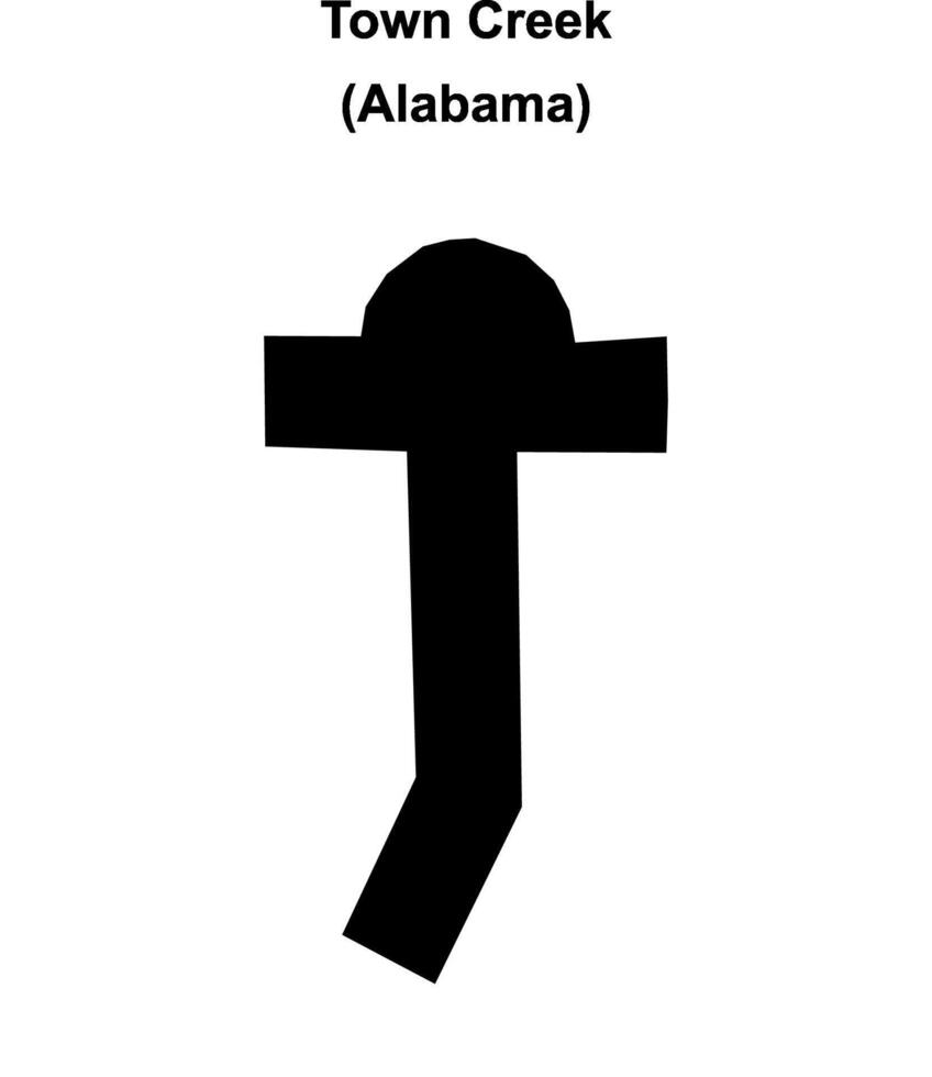Town Creek, Alabama blank outline map vector