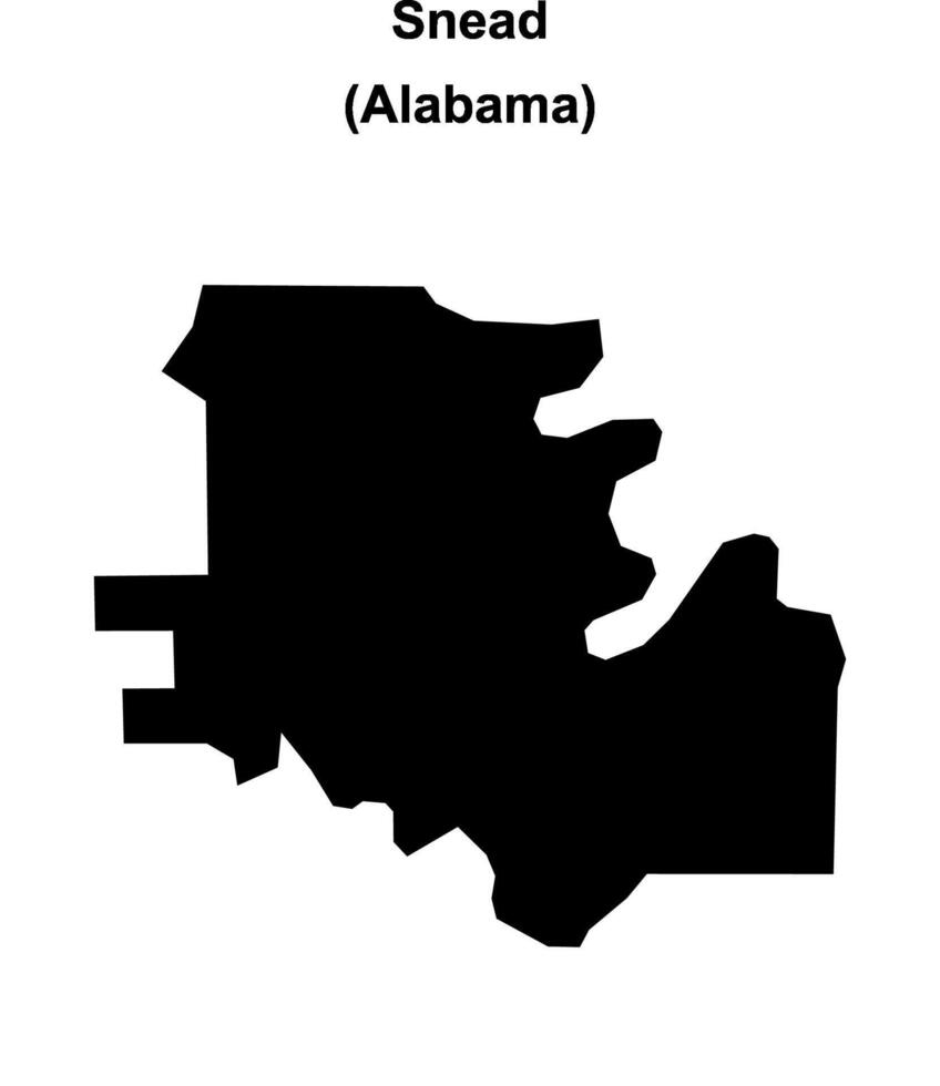 Snead, Alabama blank outline map vector