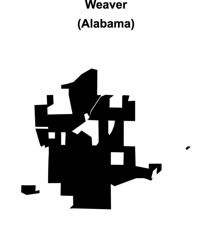 Weaver, Alabama blank outline map vector