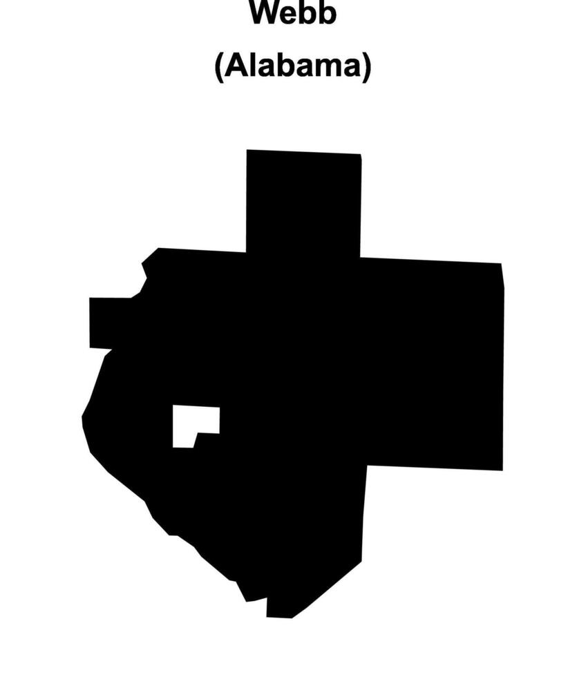 Webb, Alabama blank outline map vector