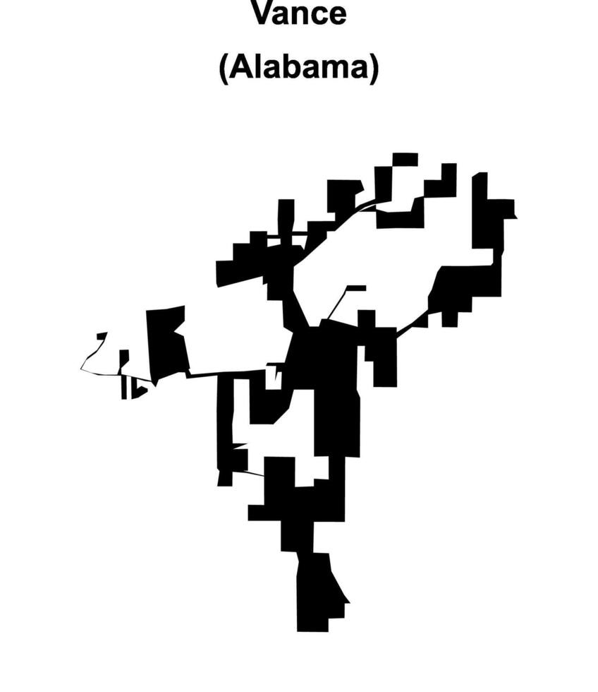 Vance, Alabama blank outline map vector