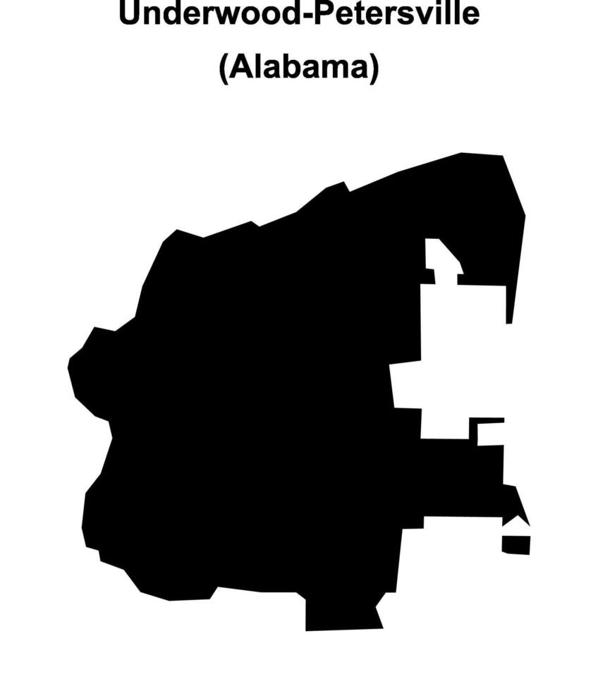 Underwood-Petersville, Alabama blank outline map vector