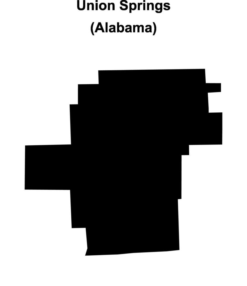 Union Springs, Alabama blank outline map vector