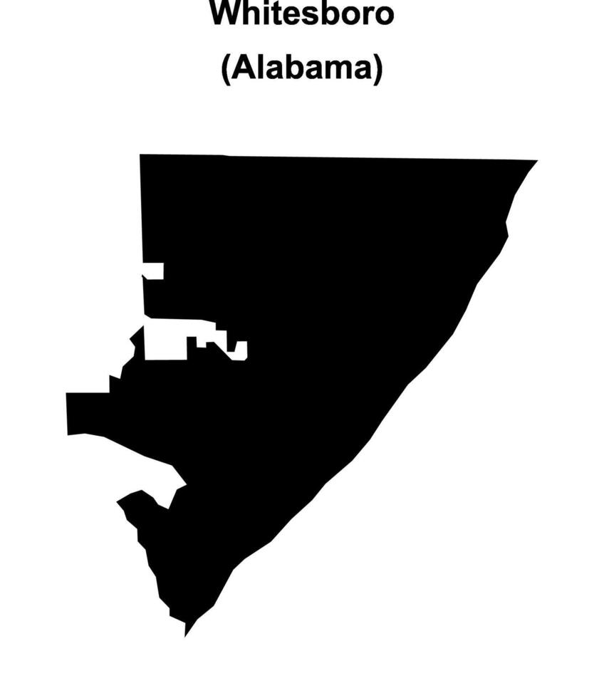 Whitesboro, Alabama blank outline map vector