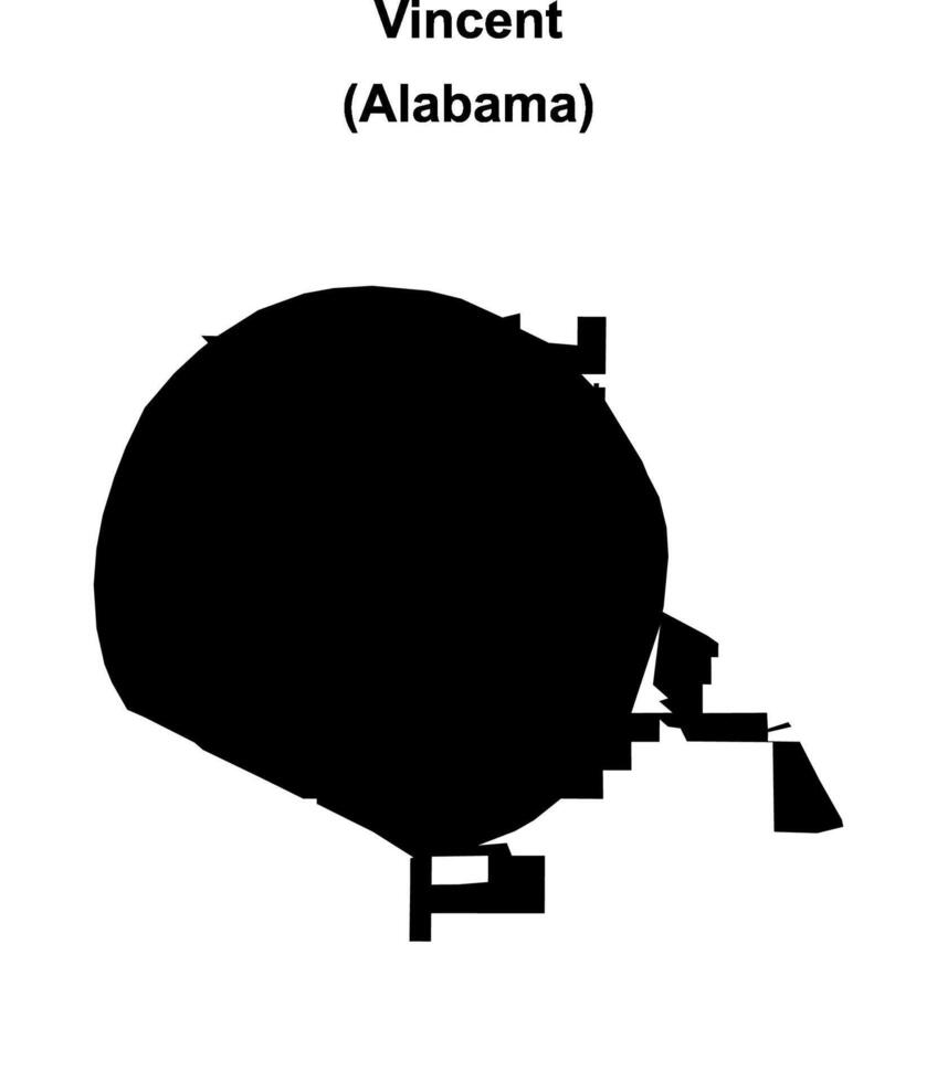 Vincent, Alabama blank outline map vector