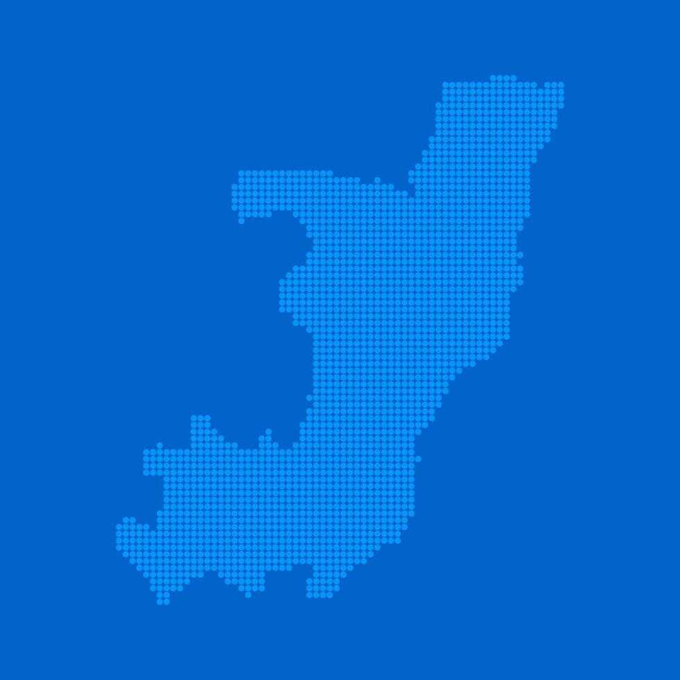 Blue halftone dot outline map background of Republic of Congo vector