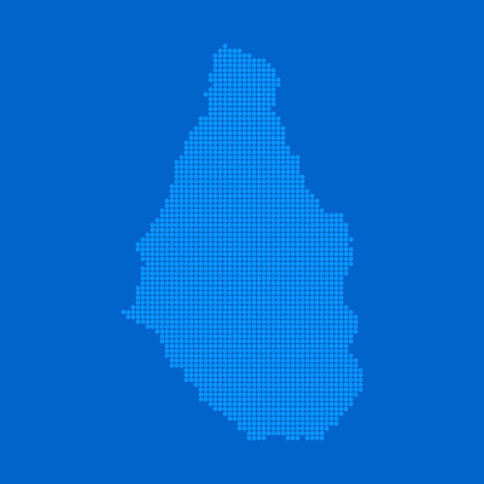 Blue halftone dot outline map background of Montserrat vector