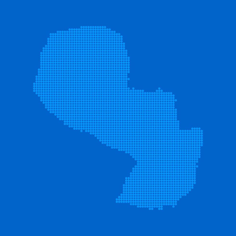 Blue halftone dot outline map background of Paraguay vector