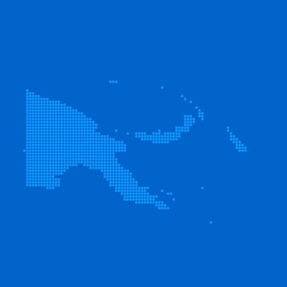 Blue halftone dot outline map background of Papua New Guinea vector
