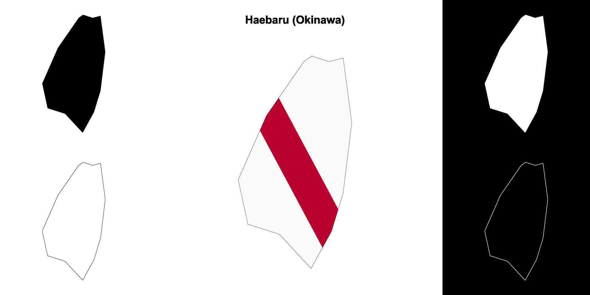 Haebaru, Okinawa outline map set vector