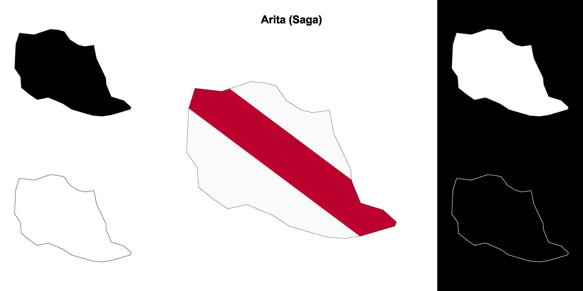Arita, Saga outline map set vector
