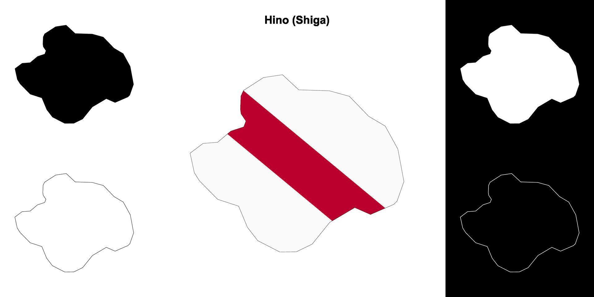 Hino, Shiga outline map set vector