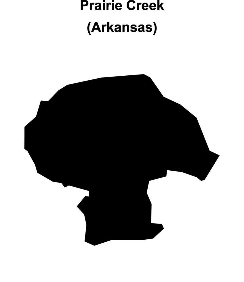 Prairie Creek, Arkansas blank outline map vector