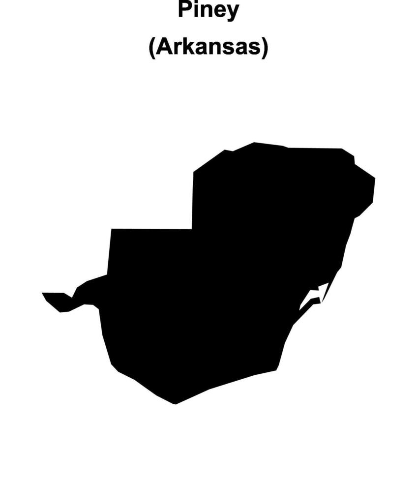 Piney, Arkansas blank outline map vector