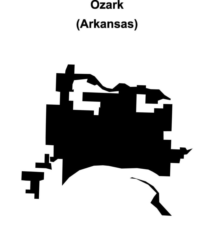 Ozark, Arkansas blank outline map vector
