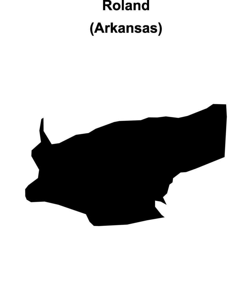 Roland, Arkansas blank outline map vector