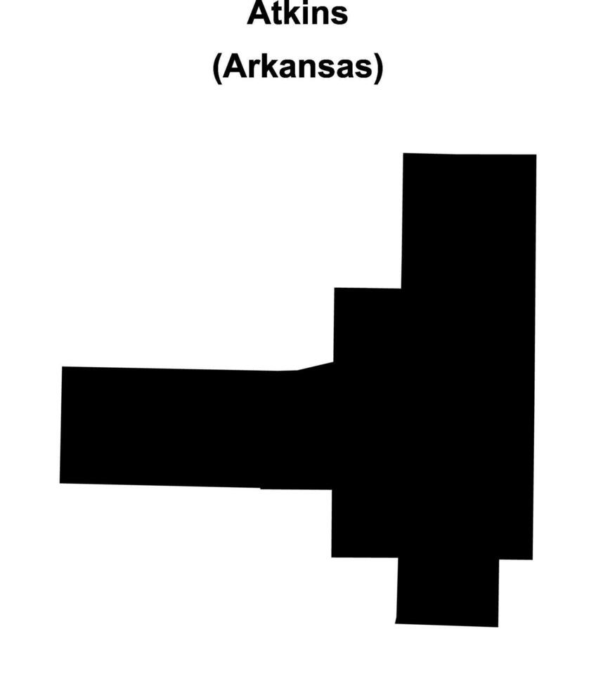 Atkins, Arkansas blank outline map vector