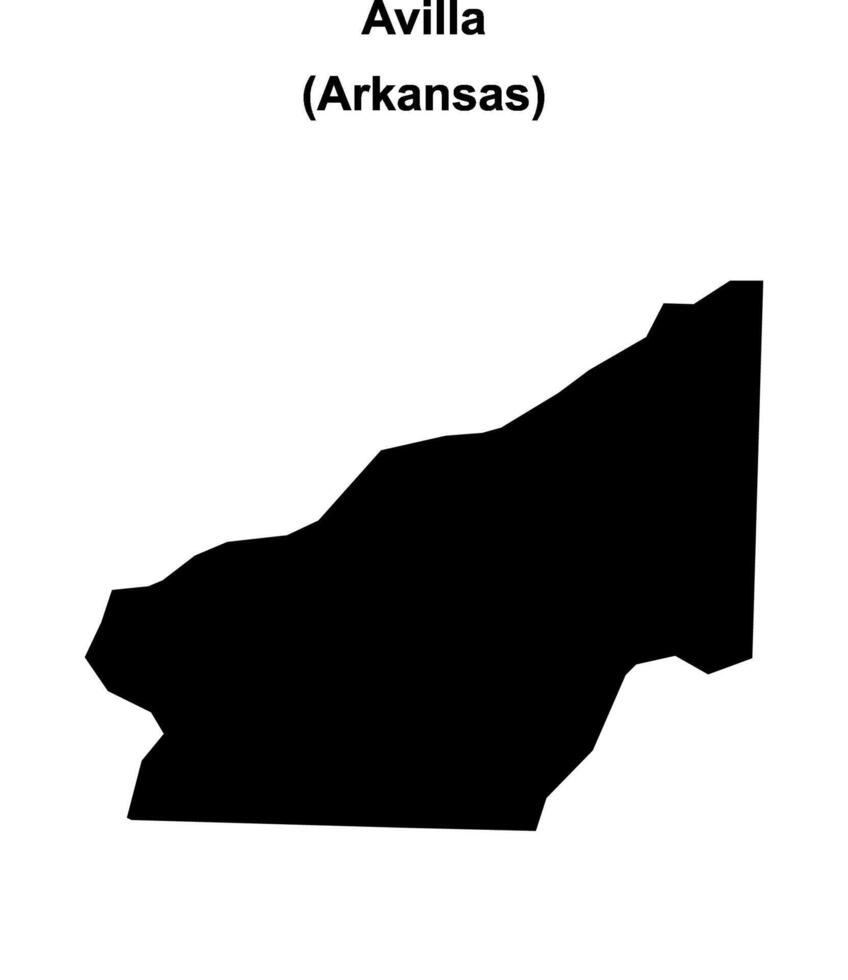 Avilla, Arkansas blank outline map vector