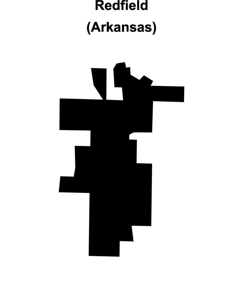 Redfield, Arkansas blank outline map vector