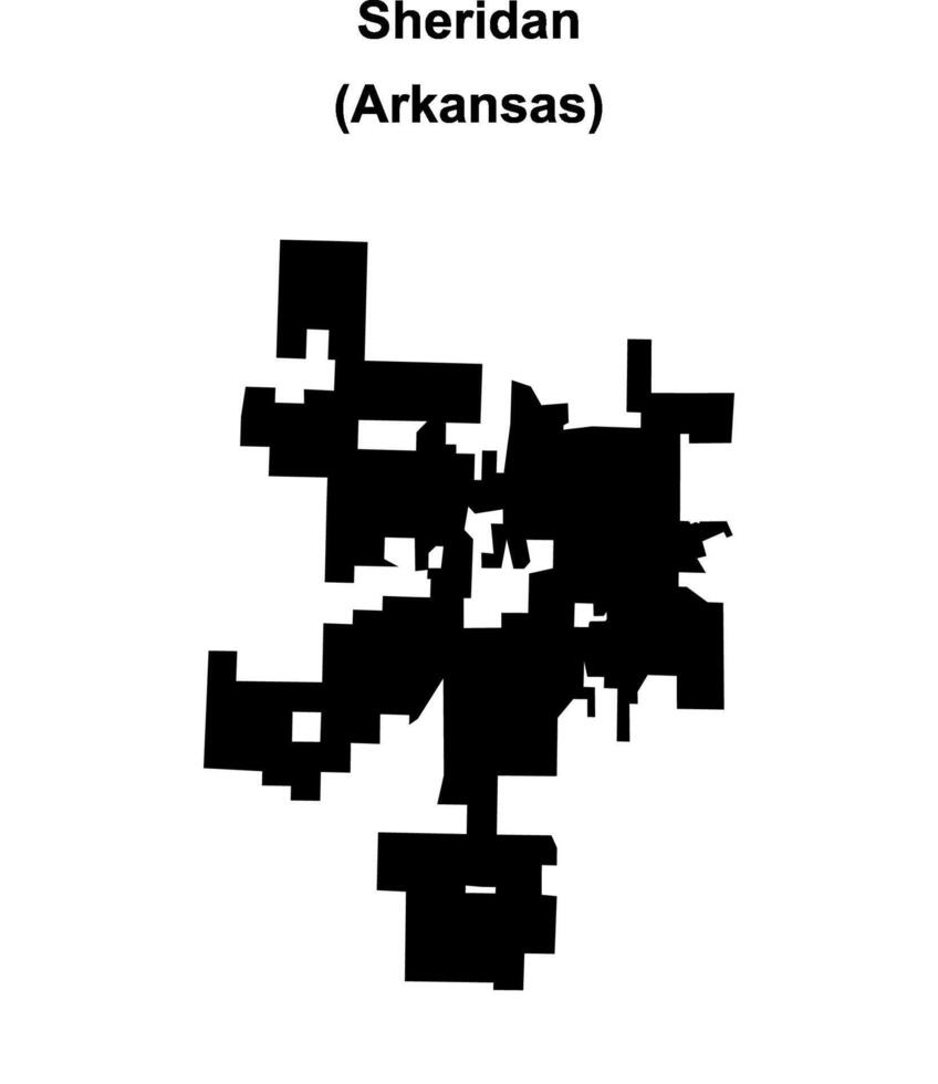 Sheridan, Arkansas blank outline map vector