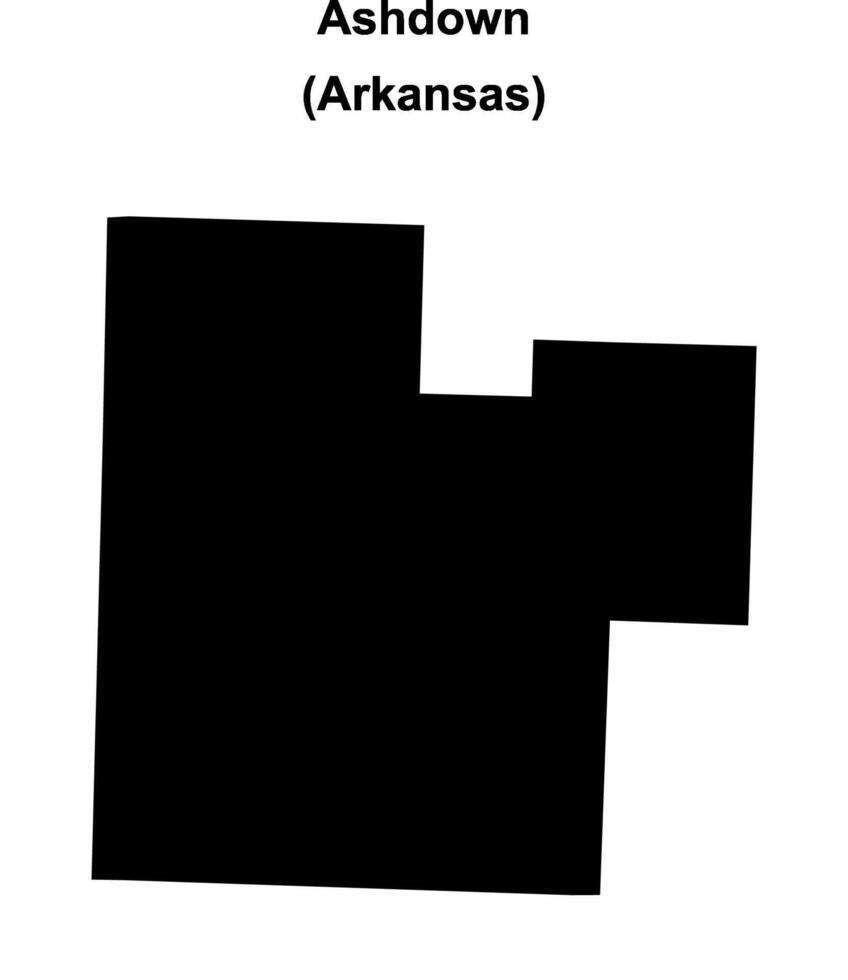 Ashdown, Arkansas blank outline map vector