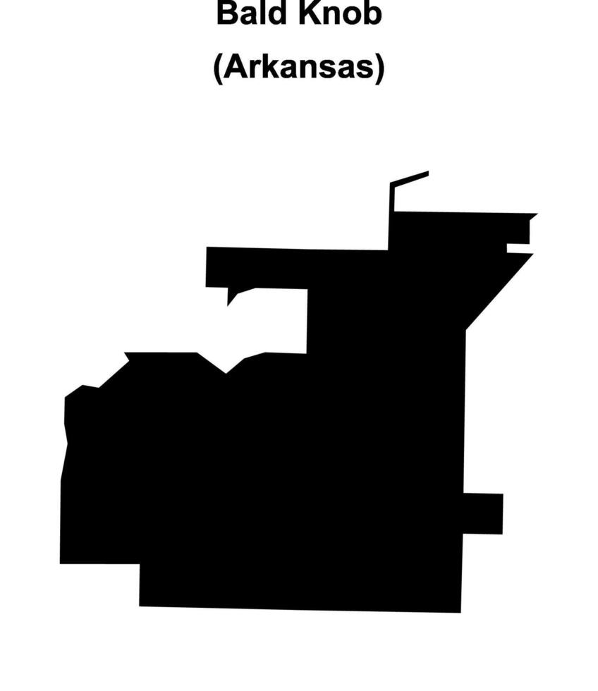 Bald Knob, Arkansas blank outline map vector