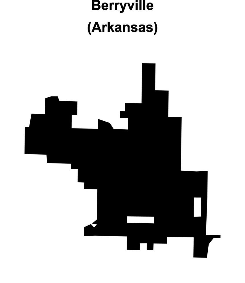 Berryville, Arkansas blank outline map vector