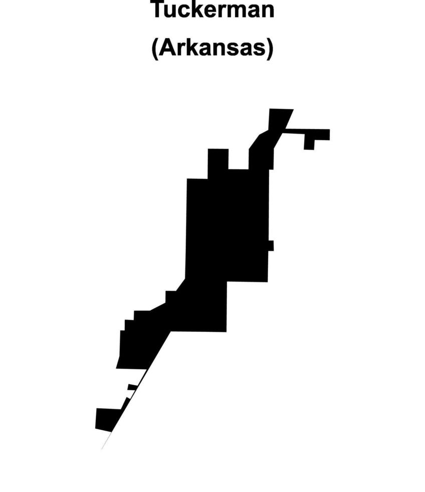 Tuckerman, Arkansas blank outline map vector