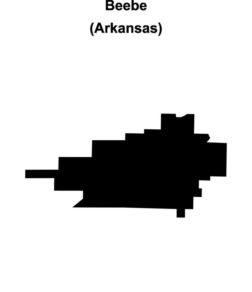 Beebe, Arkansas blank outline map vector