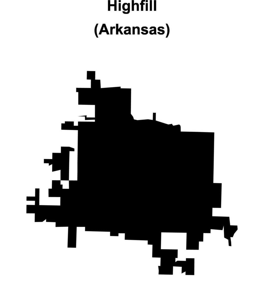 Highfill, Arkansas blank outline map vector