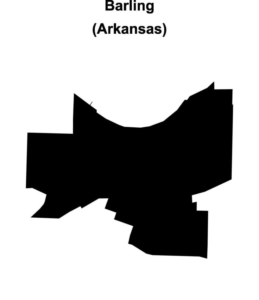 Barling, Arkansas blank outline map vector