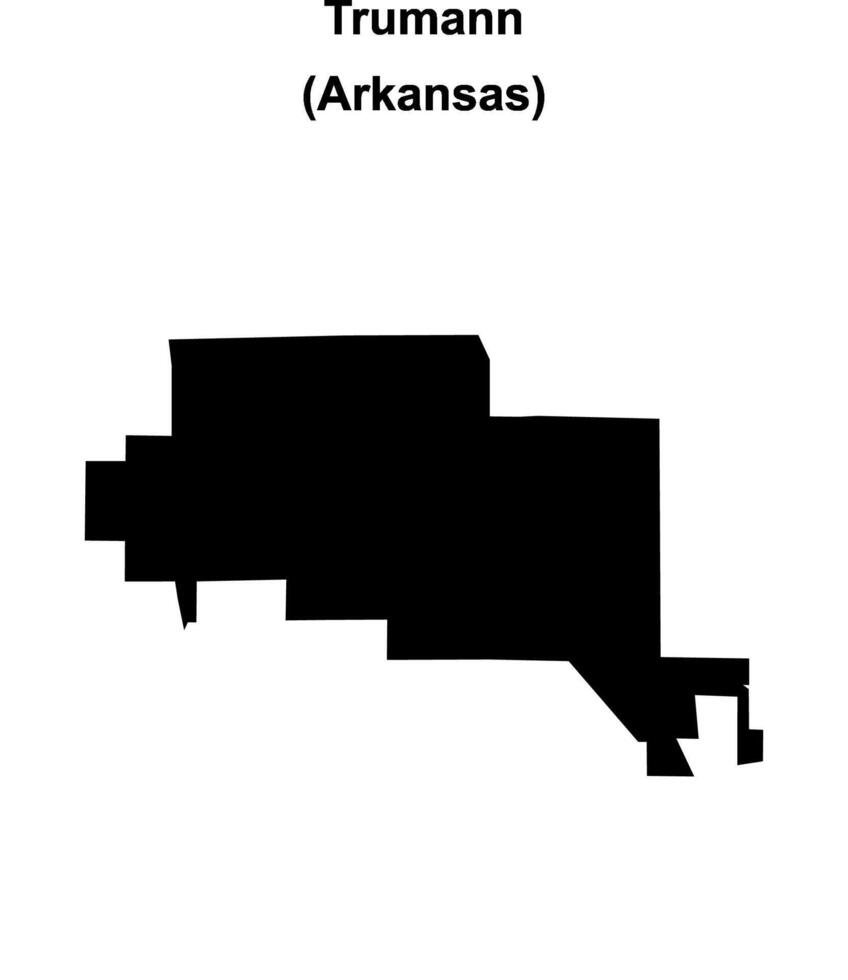 Trumann, Arkansas blank outline map vector