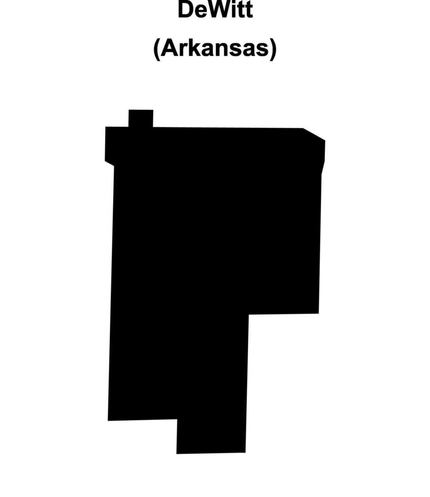 DeWitt, Arkansas blank outline map vector