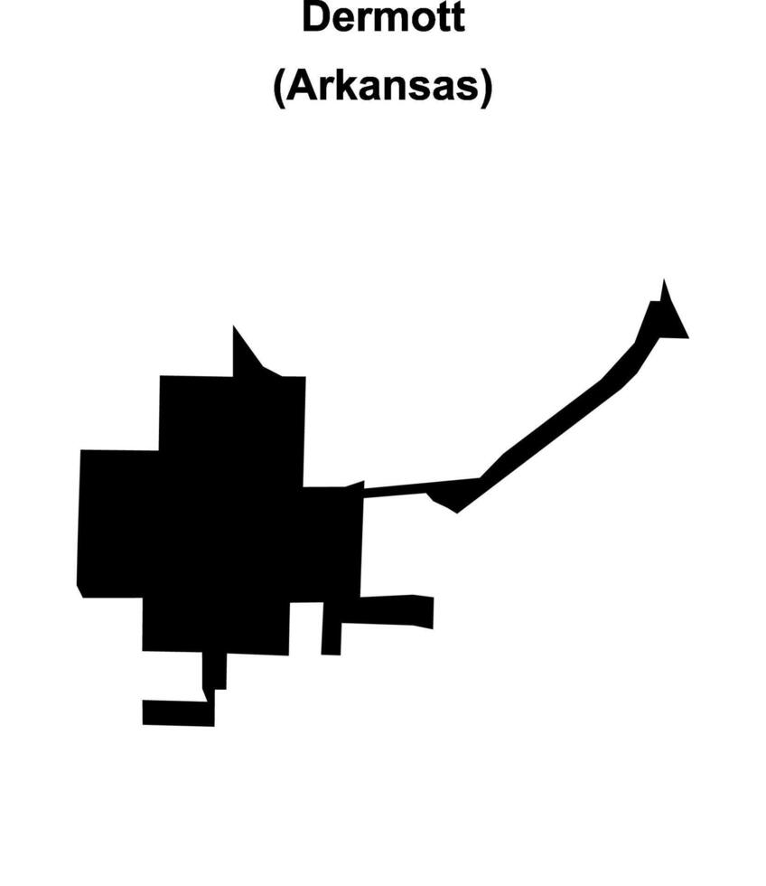 Dermott, Arkansas blank outline map vector