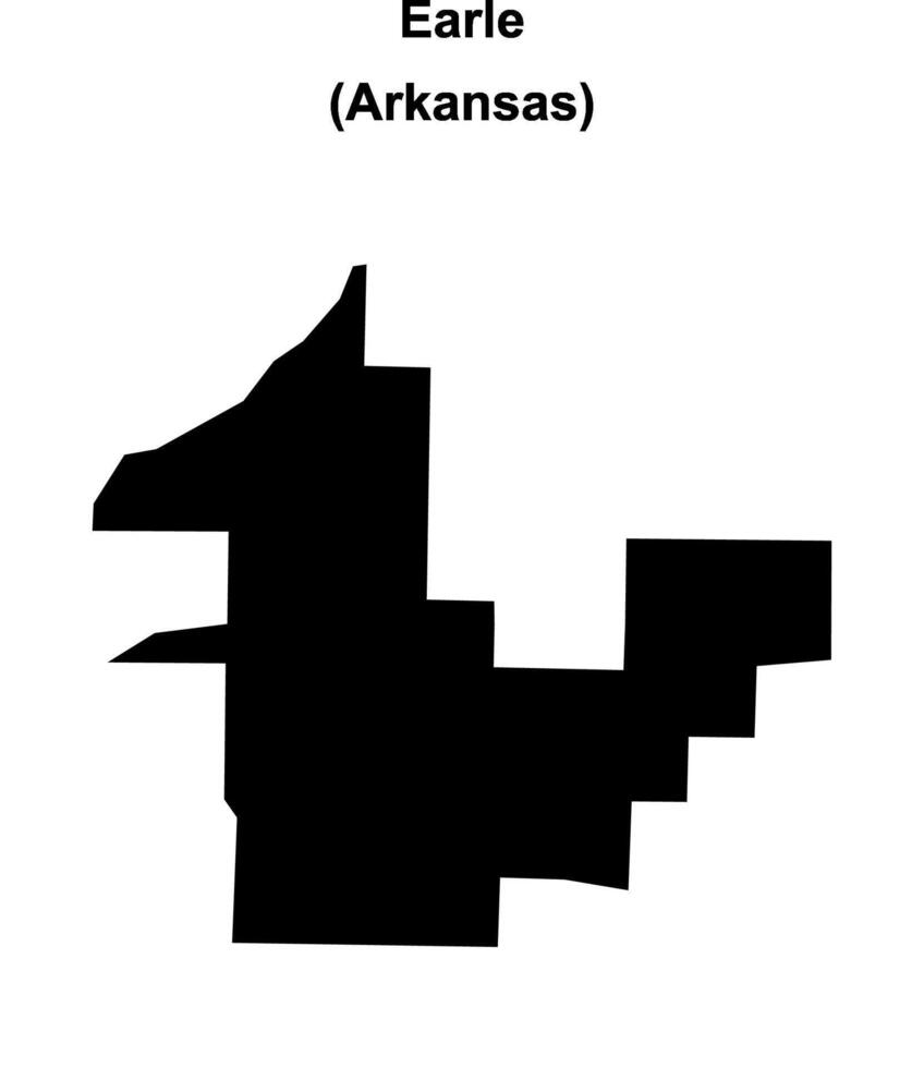 Earle, Arkansas blank outline map vector
