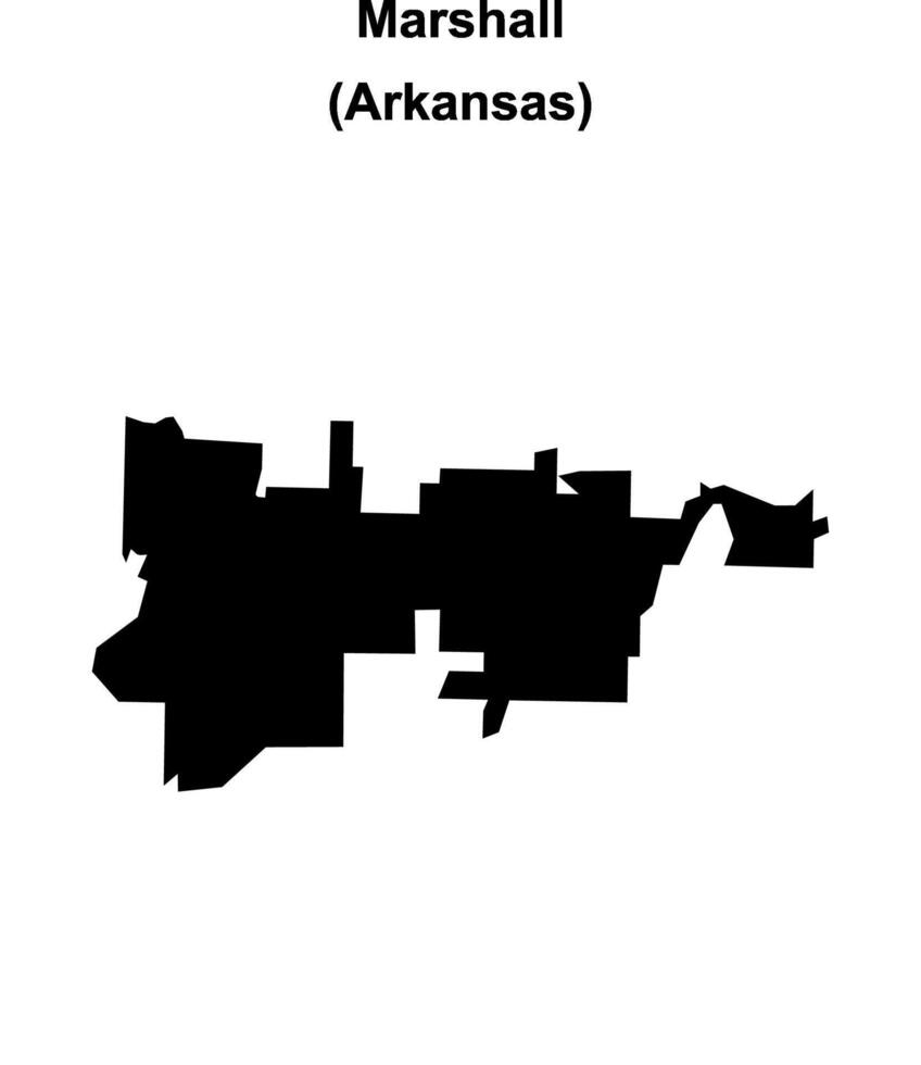 Marshall, Arkansas blank outline map vector