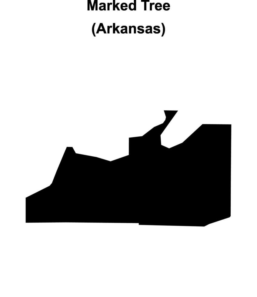 Marked Tree, Arkansas blank outline map vector