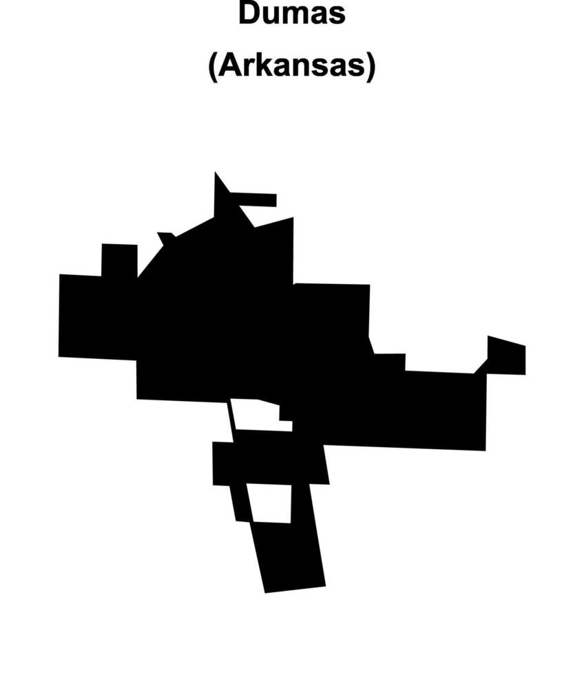 Dumas, Arkansas blank outline map vector