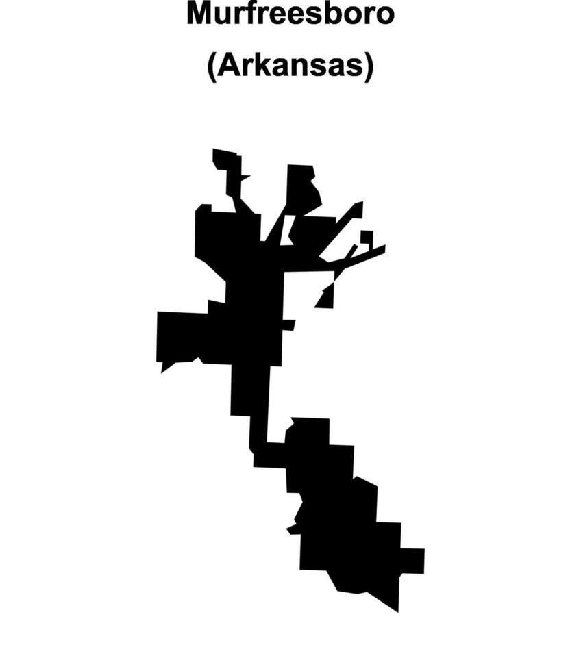 Murfreesboro, Arkansas blank outline map vector