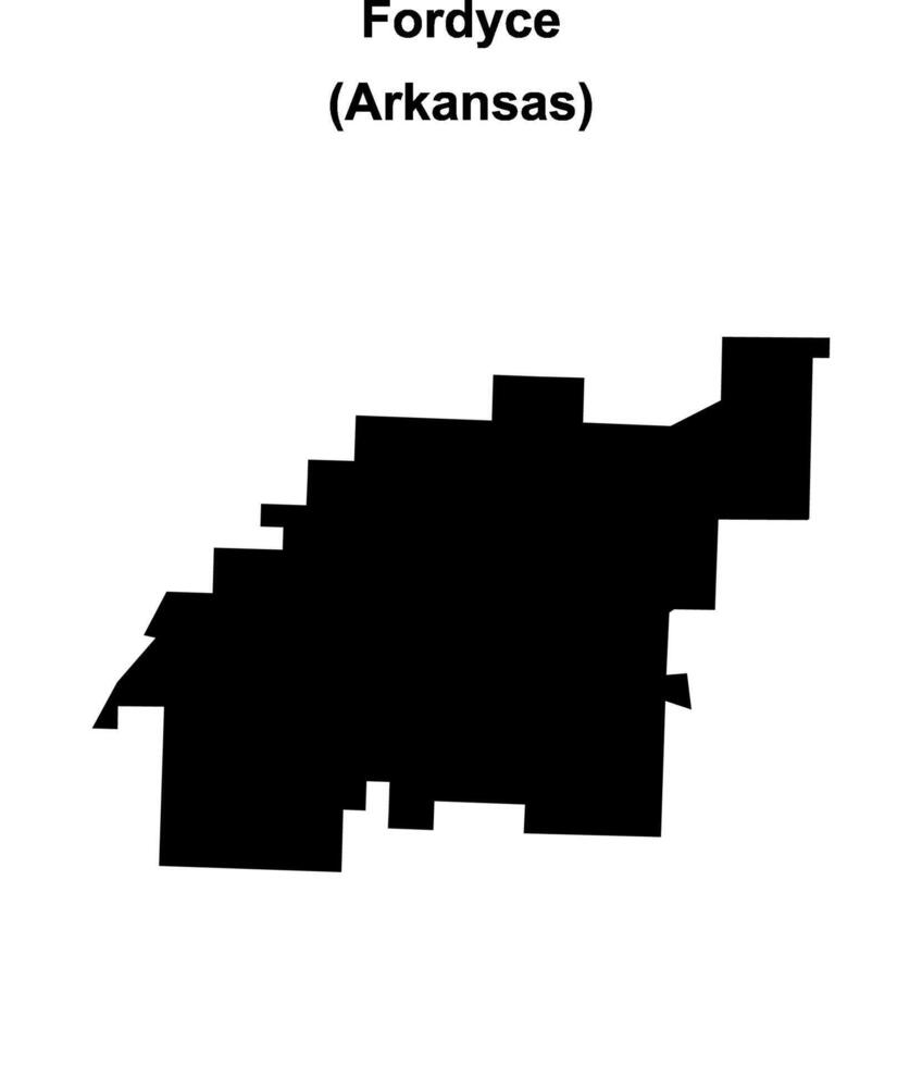 Fordyce, Arkansas blank outline map vector
