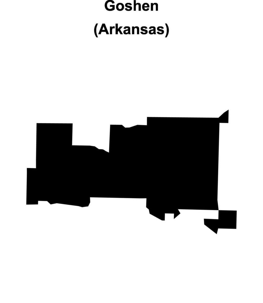 Goshen, Arkansas blank outline map vector
