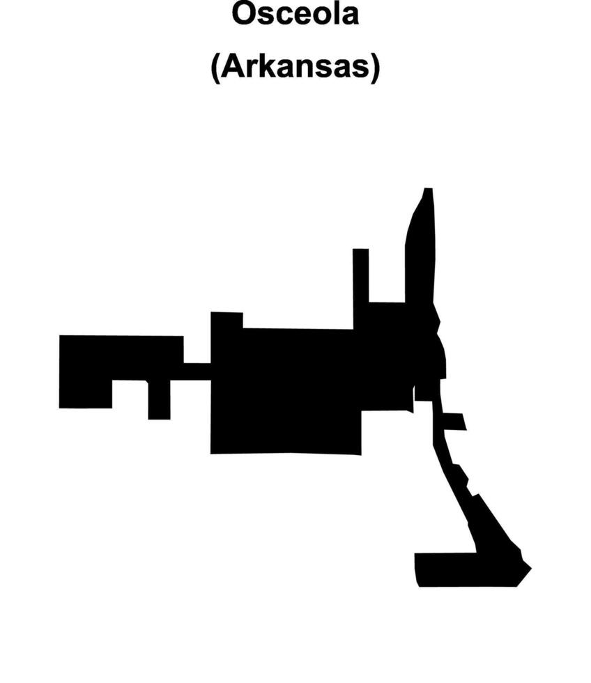Osceola, Arkansas blank outline map vector