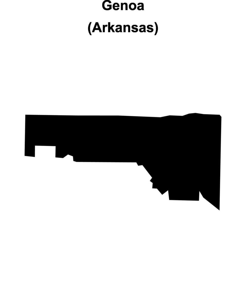 Genoa, Arkansas blank outline map vector