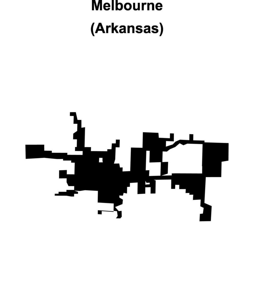 Melbourne, Arkansas blank outline map vector